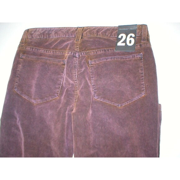 New NWT $295 Theyskens Theory Corduroy Pants Soft Womens 26 Skinny Purple Brown - Picture 5 of 7